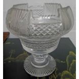 GEORGIAN CUT GLASS BOWL, of footed form, 20cm diam x 24cm H max.