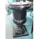 URN, 1930's Italian ebonised, 59cm H.