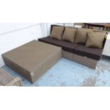 ROYAL BOTANIA GARDEN SOFA, all weather, in three pieces, with brown seat cushions,