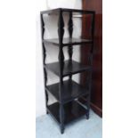 ÉTAGÈRE, in black lacquer with five shelves, 45cm x 45cm x 144cm H.