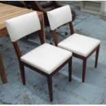 DE LA SPADA DINING CHAIRS, a set of eight, in neutral fabric, on square supports, 45cm W.