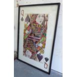 DECOUPAGE OF THE QUEEN OF SPADES, framed and glazed, 145cm x 100cm.
