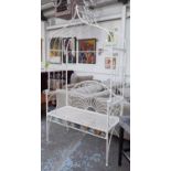 ROSE ARBOUR, in white painted metal finish,