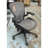 HERMAN MILLER AERON CHAIR, by Don Chadwick and Bill Stumpf, silver mesh seat and back.