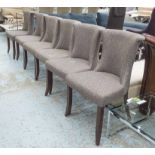 JAMESON SEATING STATESMAN DINING CHAIRS, a set of six, contemporary, in mottled grey fabric.
