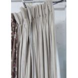 CURTAINS, a pair, linen style fabric with blackout lining, 845cm L approx.