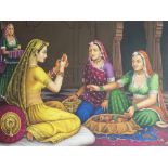 21ST CENTURY PICTURES OF INDIAN LADIES, two, on canvas, 89cm x 120cm.