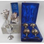QUEEN'S SILVER JUBILEE 'SPECIAL EDITION' SILVER PLATED GOBLETS, a set of six,