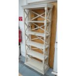 OPEN BOOKSHELVES, with four shelves, in white painted finish, 93cm x 38cm x 190cm H.