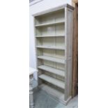 BOOKCASE, in a 'shabby chic' effect painted finish,