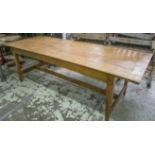 FARMHOUSE TABLE, vintage French cherrywood, with rectangular planked and cleated top,