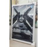 21st CENTURY PHOTOGRAPH, of a folding wing fighter plane, in tempered glass, 120cm x 80cm.