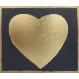 MICHELLE CARLTON SMITH 'My Golden Heart', mixed media on canvas, 80cm x 100cm.