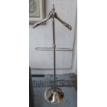 VALET STAND, in chromed metal finish, 126cm H.