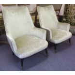 EASY CHAIRS, a pair, circa 1950's,