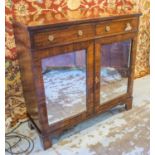 SIDE CABINET, Regency rosewood, with two frieze drawers and two panelled doors,