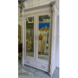 ARMOIRE, late 19th/early 20th century French, Louis XVI style, traditionally grey painted,