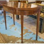 CARD TABLE, George III, figured mahogany and satinwood cross banded and line inlaid,