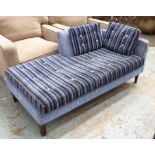 DAYBED, Designers Guild, in multi-striped blue upholstery, 155cm L x 100cm w x 70cm H.