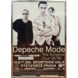 DEPECHE MODE CONCERT POSTER IN PRAGUE, 15th September 1998, 84cm x 60cm, framed and glazed.