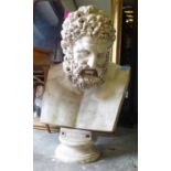 CLASSICAL BUST - HERCULES, on socle base, 92cm H overall.