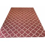 JAIPUR DHURRIE RUG, 350cm x 248cm, Moroccan lattice design.