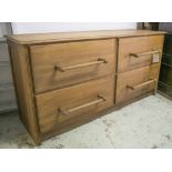 HABERDASHERY CHEST, early 20th century English oak, with four deep drawers,