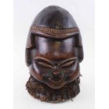 WEST AFRICAN MENDE HELMET MASK, carved wood, 44cm H.