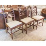 SIDE CHAIRS, a set of three, Regency, mahogany and ebony inlaid,