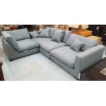 SOFA WORKSHOP CORNER SOFA, in blue woollen fabric,