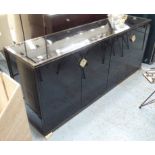 PIERRE VANDEL CABINET, black lacquered with gilt handles and details (has label),