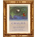 MARC CHAGALL 'Quai de Bercy', lithographic poster, printed by Mourlot in 1972, 72cm x 52cm,