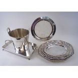SILVER PLATED WARES, comprising a Garrards champagne bucket,