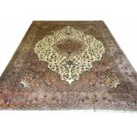 FINE PERSIAN ISPHAHAN DESIGN CARPET, 375cm x 277cm,