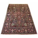 ANTIQUE KASHAN RUG, 207cm x 134cm,