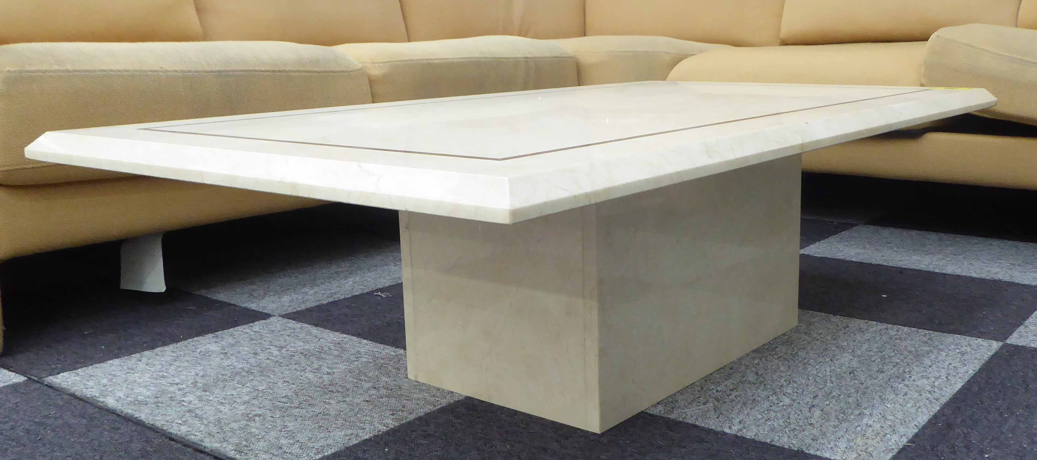 LOW TABLE, 1980's Italian travertine, - Image 2 of 2