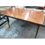 DANISH DESIGN WRITING TABLE, 1960s, rosewood with three drawers below on rounded supports,