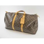 LOUIS VUITTON KEEPALL 50 TRAVEL BAG, monogram canvas with full top double zip closure,