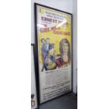 'THE GIRL WHO CAME BACK', film poster, 228cm x 108cm, framed and glazed.