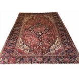 FINE ANTIQUE PERSIAN HERIZ CARPET, 360cm x 268cm,