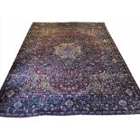 ANTIQUE YAZD CARPET, 367cm x 276cm,