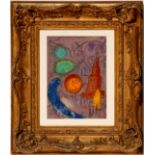 MARC CHAGALL 'Saint Germain des Pres', 1954, original lithograph, printed by Mourlot,