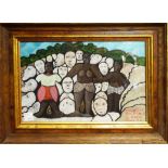 MALLICA 'KAPO' REYNOLDS (Jamaica 1911- 1989) 'Treasure Rock Faces', 1985, oil on board, signed,