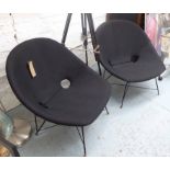 SAPORITI 'BOZZI' CHAIRS, a pair, black upholstered, labelled to frames.