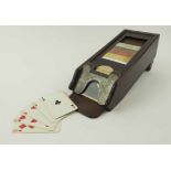 CARD SHOE BY BRIOTET, Paris, early 20th century, together with playing cards.