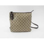 GUCCI CROSSBODY VINTAGE FLAT MESSENGER BAG, with iconic GG monogram canvas,