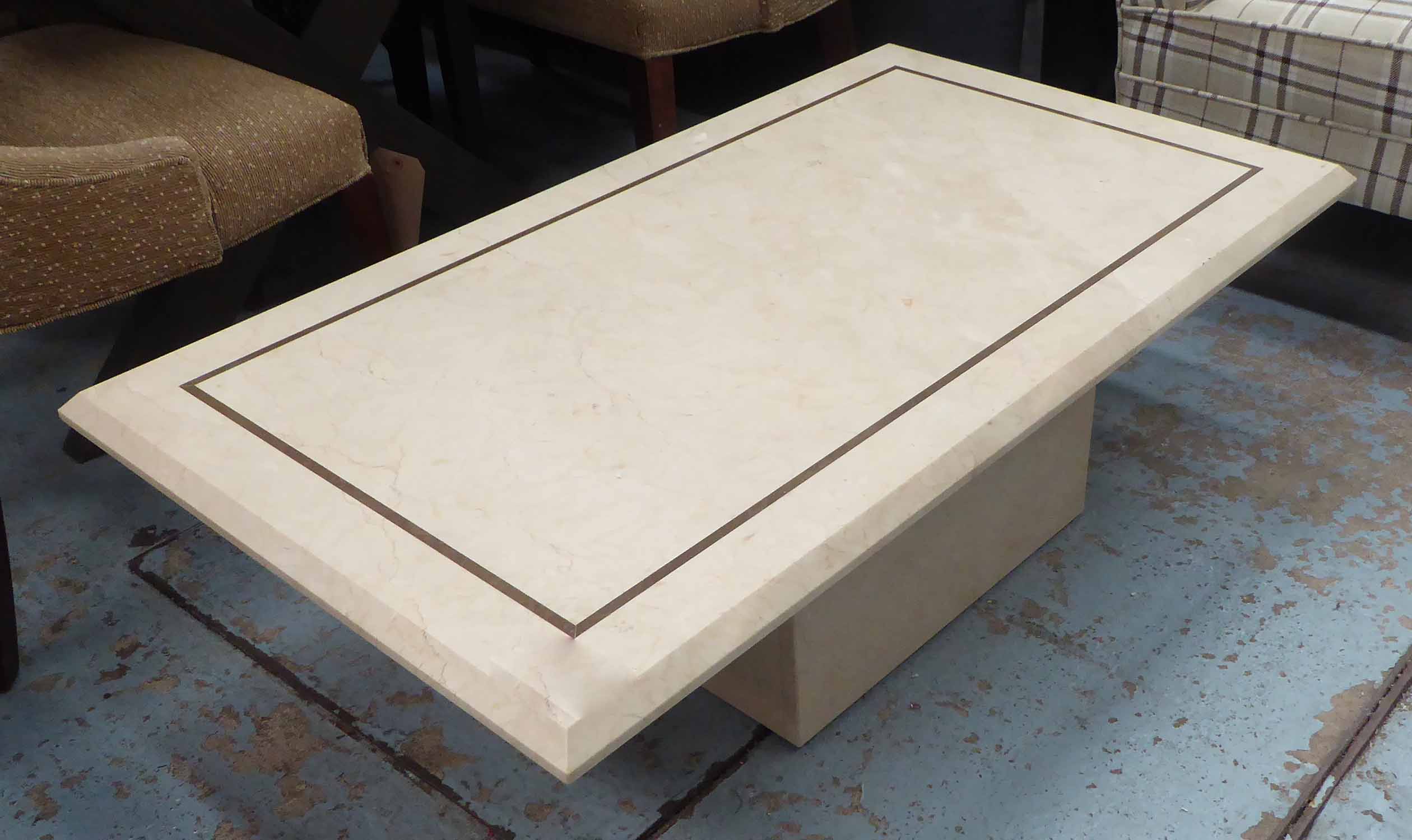 LOW TABLE, 1980's Italian travertine,