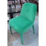 COCKTAIL CHAIR, mid-20th century, green upholstered.