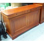 GRANGE SIDEBOARD, with three frieze drawers on a cupboard base, 140cm W x 50cm D x 86cm H.