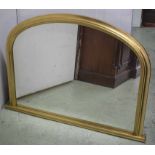 OVERMANTEL, Victorian style gilt with arched frame, 81cm H x 114cm W.